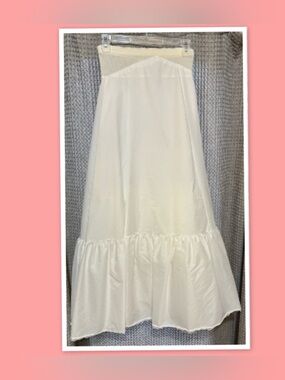 White Petticoat Slip Skirt ~ Ruffle, Hem, Maxi